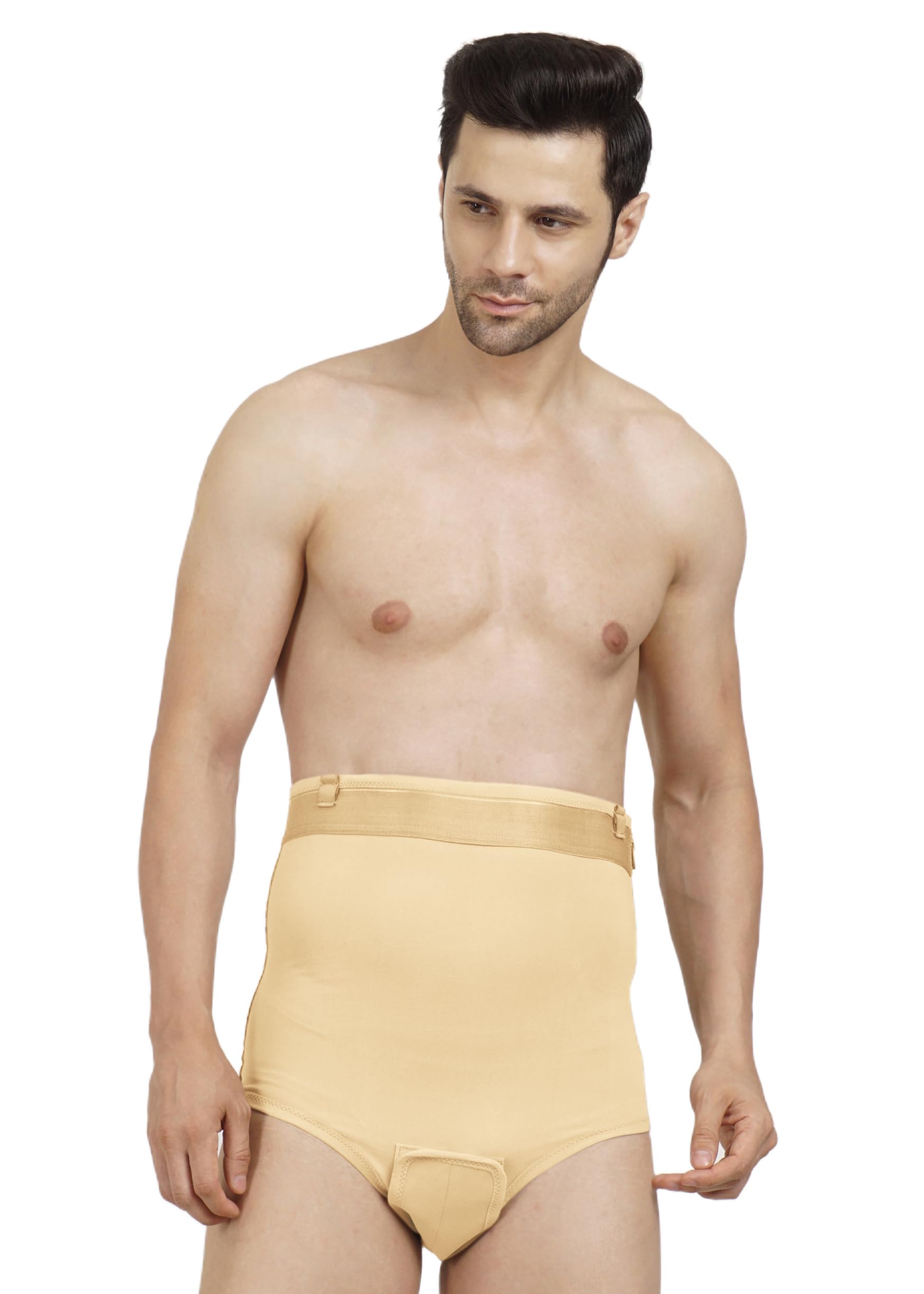 High Waisted Abdomen Shapewear for Men | Micropoly Fabric | Side Zip | Open Pubis | Tummy Tucker | Waist Slimmer | Abdomen and Waist Compression Garment-image-45