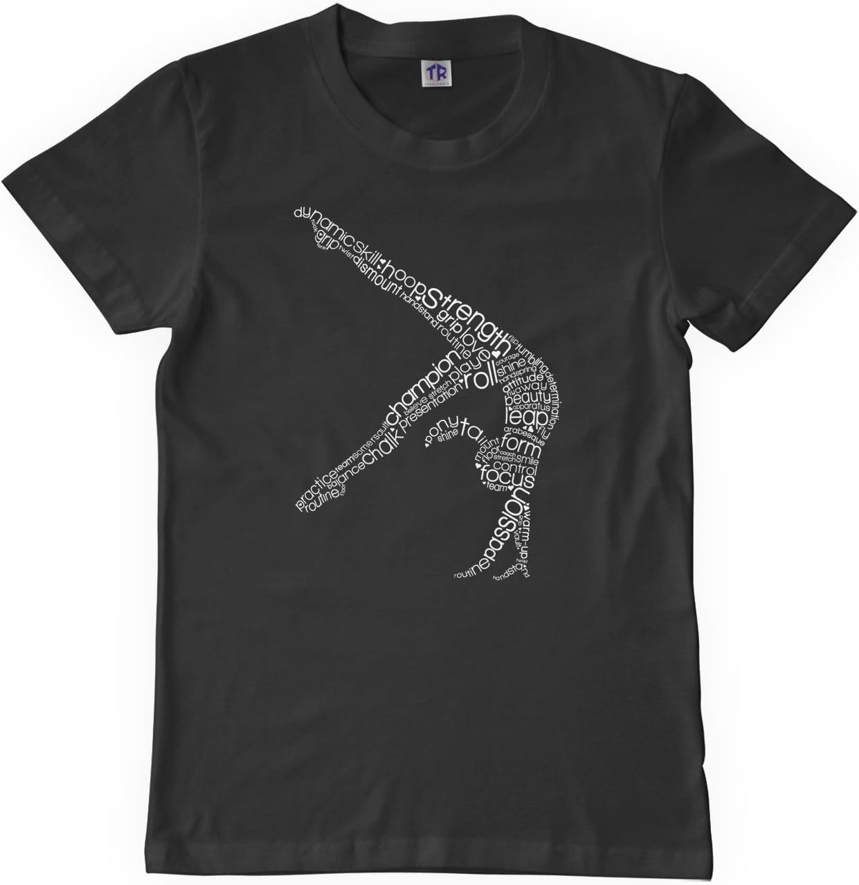 Threadrock Big Girls' Gymnast Typography Design Youth T-Shirt