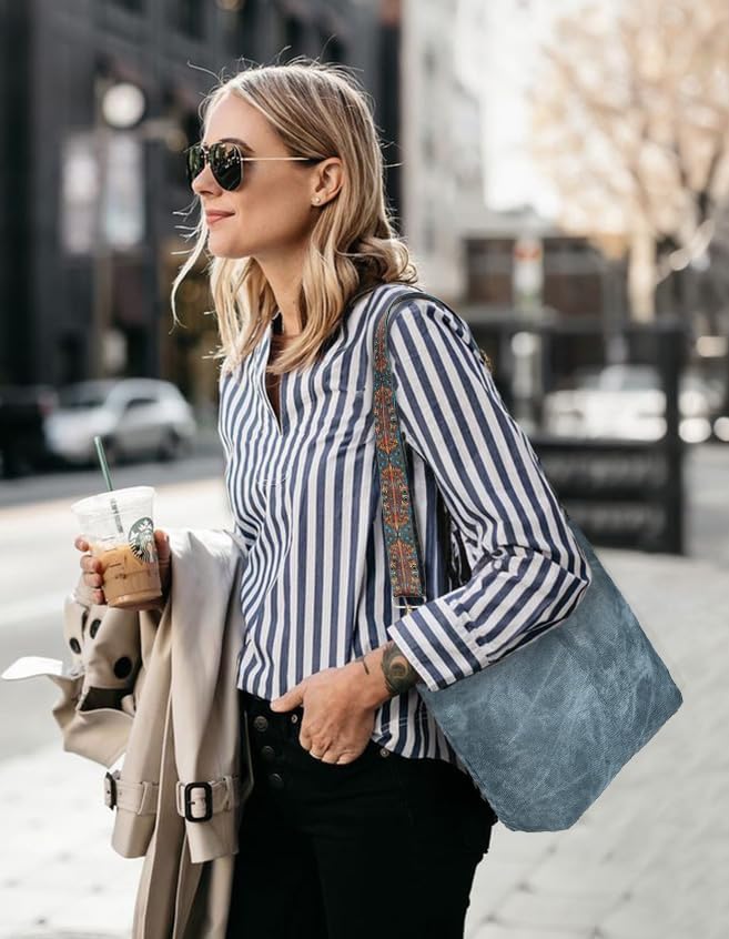 LAVTUG Hobo Bag for Women, Vegan Leather Shoulder Handbags Slouchy Bag with Zipper Everyday Tote Purse, Adjustable Strap | Slouchy, for Work, Travel, Weekender - Image 2