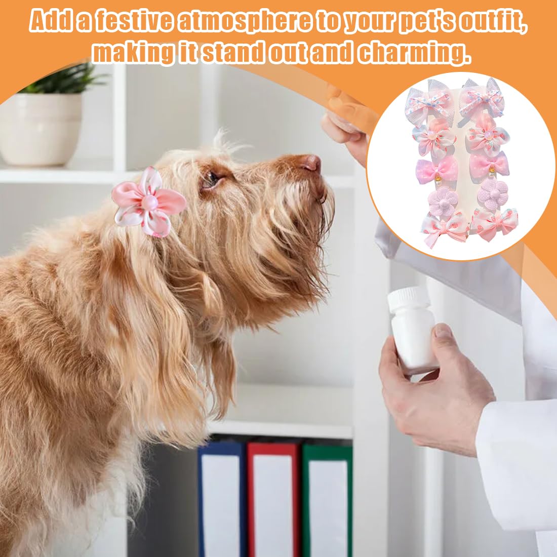 10 Pcs Styles Mixtes Petit Chien Rose Pinces à Cheveux Chat Chiot Pet Cheveux Arcs Cheveux Barrettes Épingle à Cheveux Fleur à Cheveux Fête Anniversaire Toilettage Cheveux Accessoire