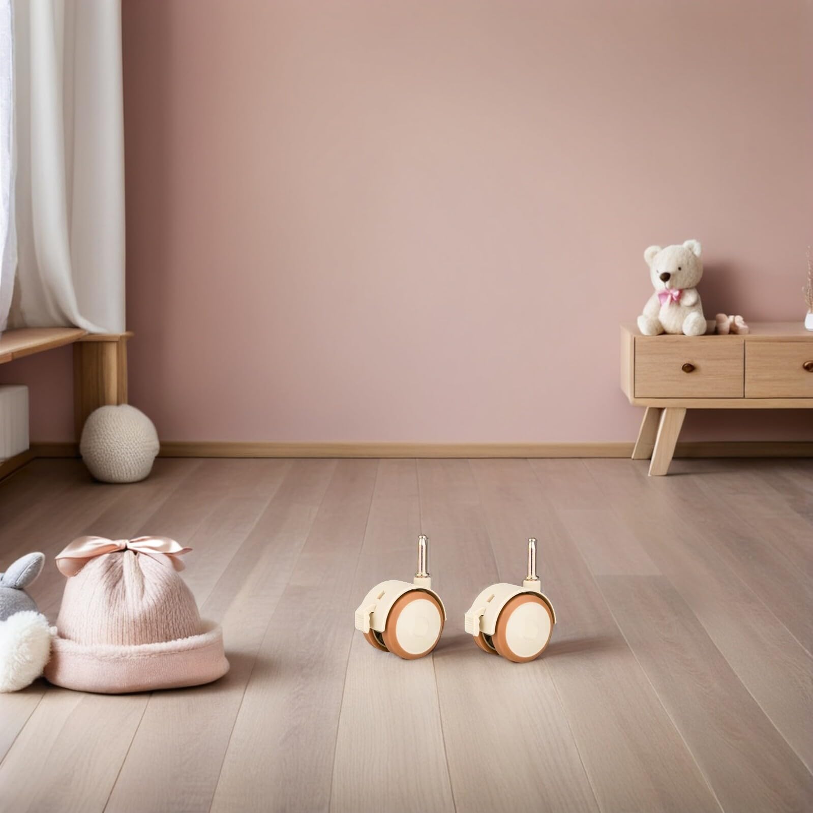 4pcs Ruota Culla Ruota Mobili Ruota Ruota Silenzioso Girevole per Casa Ufficio Uso Freno Gomma Ruote girevoli