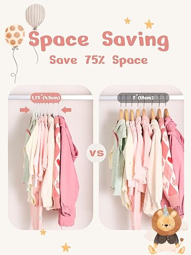 Miniatura 4 de HOUSE DAY Perchas para ropa infantil de 11 pulgadas, color blanco, 50 unidades