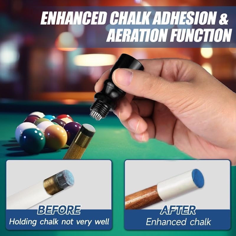 Miniatura 4 de Vastarsky 3-in-1 Cue Tip Tool, Professional Pool Cue Tip Shaper, Billiard Pool Cue Accessories Tool, Scuffer, Shaper, Aerator