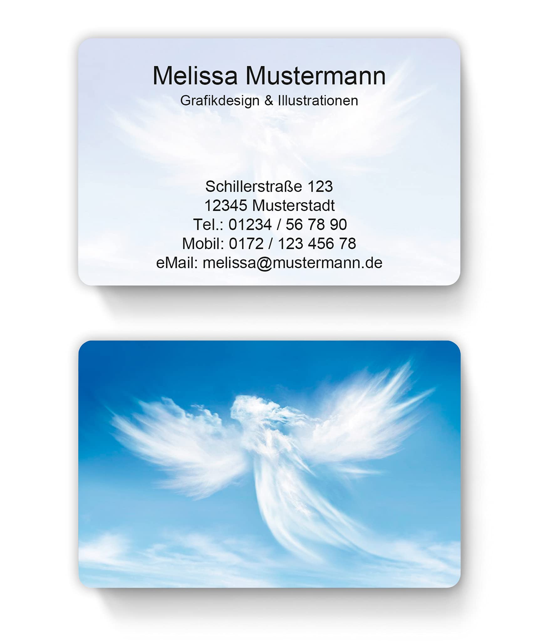 100 Visitenkarten Laminiert, 85 X 55 Mm, Mit Engel- Produktbild-Vorschau 3