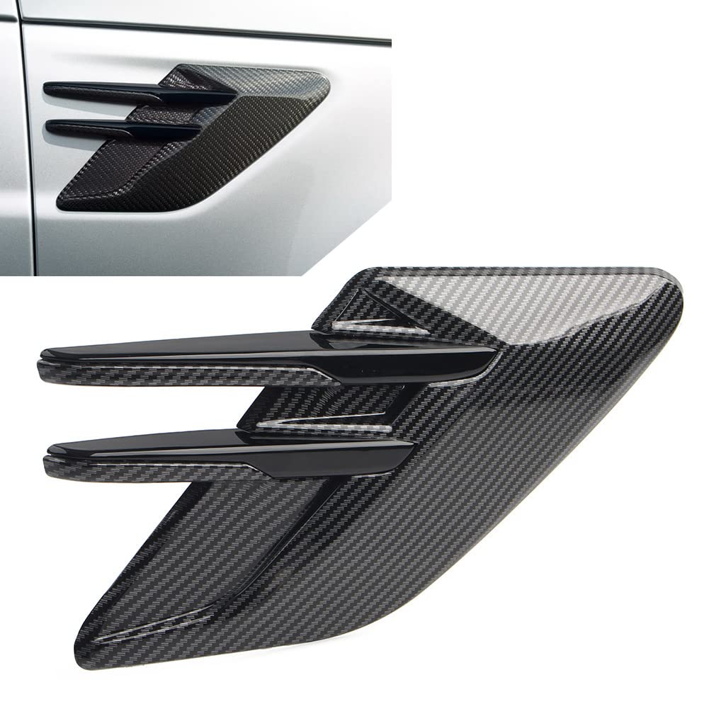 GZYF Air Flow Bumper Right Side Vent Decal Trim Cover Decoration, Carbon Fiber Style Side Vent Air Flow Fender Sticker for Land Rover for Range Rover Sport L494 Facelift models 2018-2022(Carbon Fiber)