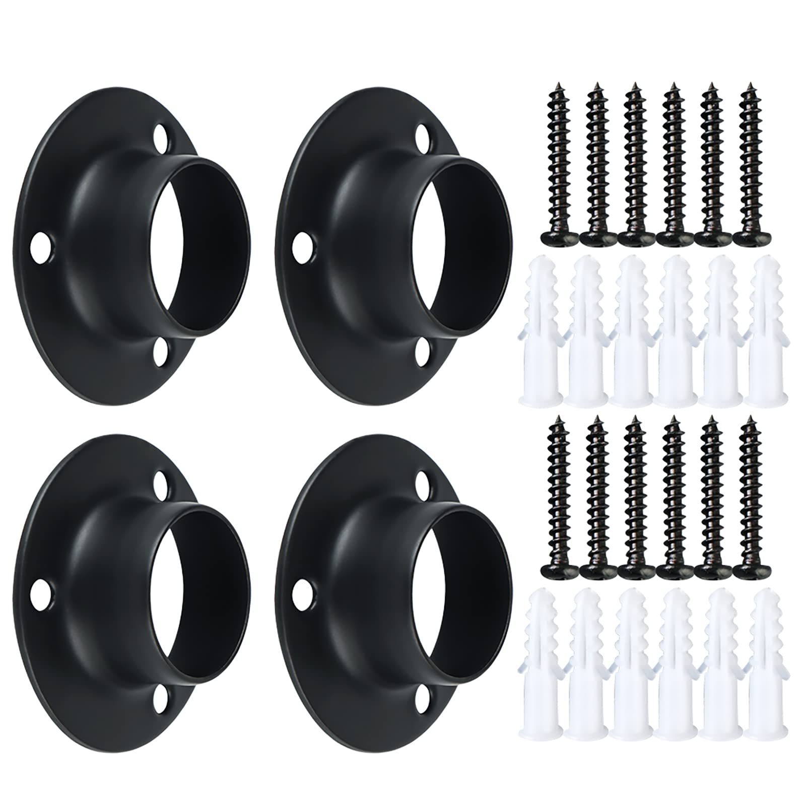 Support barre de douche 32mm noir pour rénovation salle de bain moderne