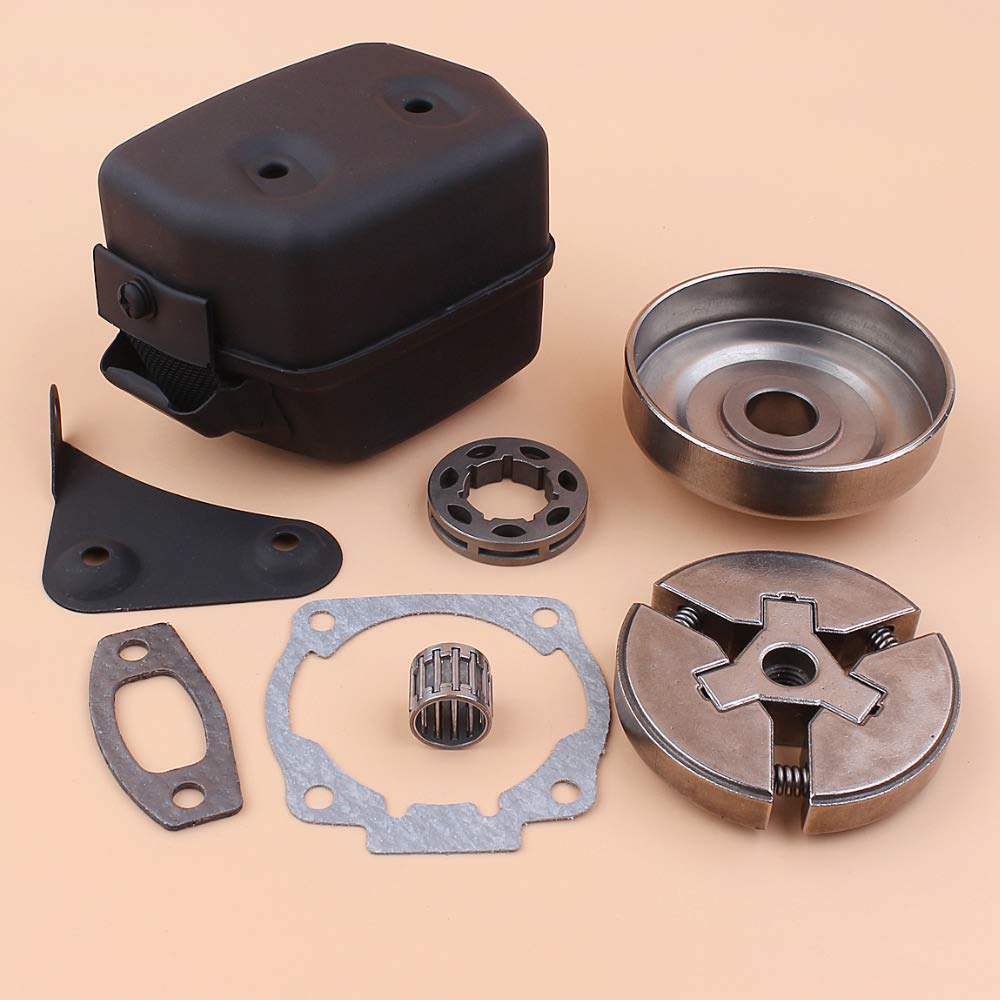 PEGGYLIN Kit de Juntas de silenciador de Escape de 3/8", Embrague, Tambor, piñón y llanta for motosierras de Gasolina Husqvarna 51, 55 y 55 Rancher.