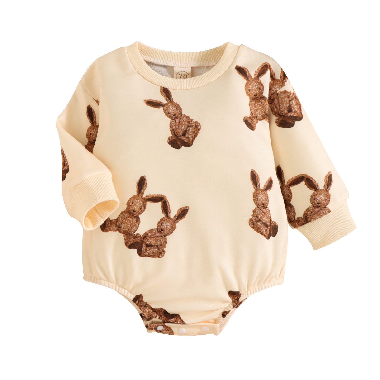 Baby Things for Girls Infant Boys Girls Long Sleeve Cartoon Bear Prints Pullover Romper Newborn Sweatshirt Bodysuits