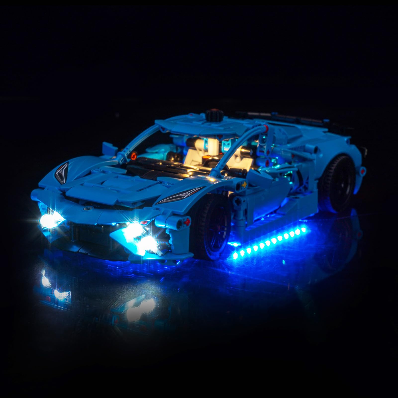 BrickBling Light Compatible with Lego Technic Chevrolet Corvette Stingray Blue 42217 (Lights Only, Excluding Model) (Classic Version Light)