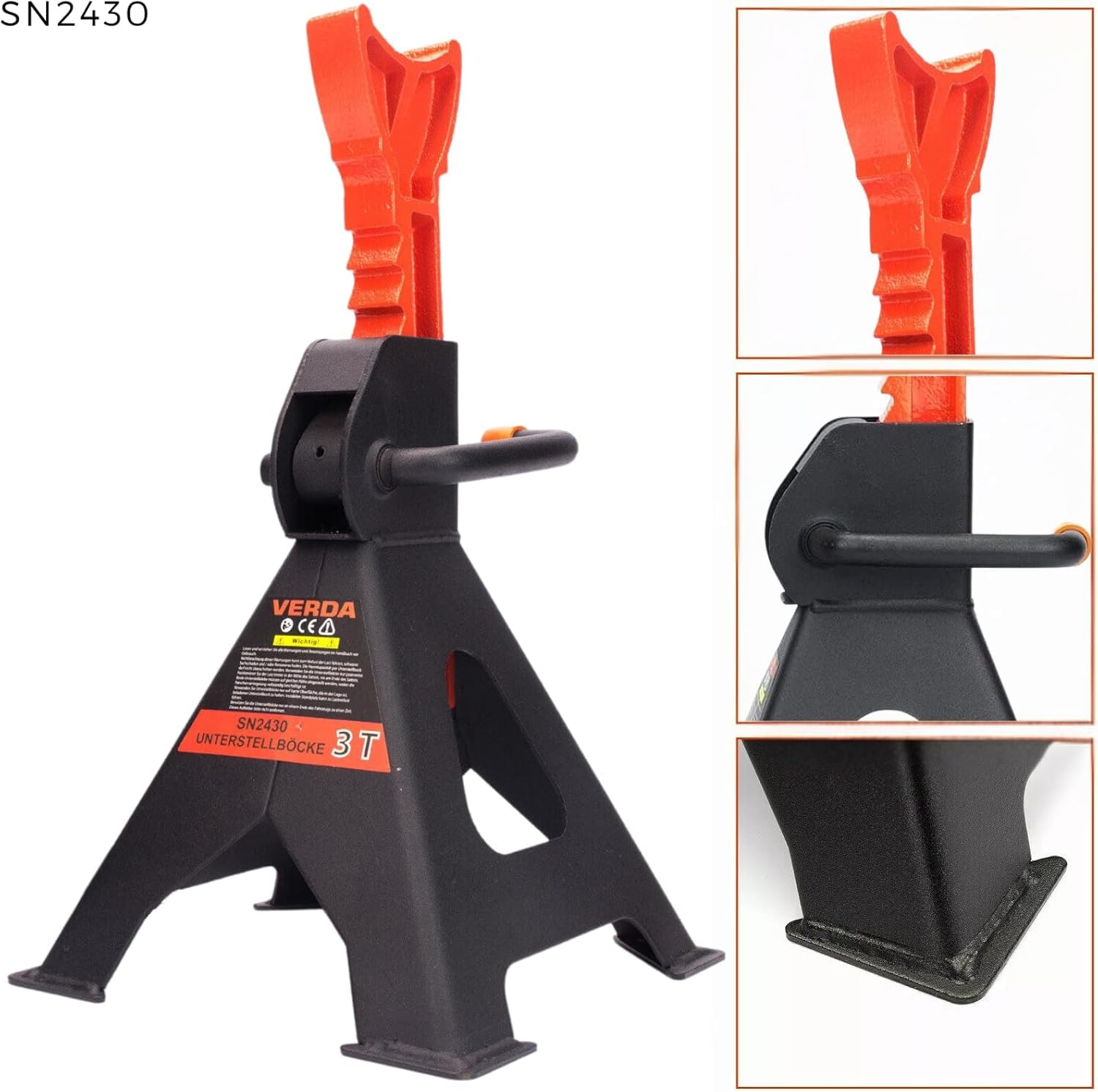 2 chandelles de Levage 3 t, Hauteur réglable 295–425 mm – Paire de Supports de Voiture – Modèle au Choix – Chandelles d'atelier Professionnelles