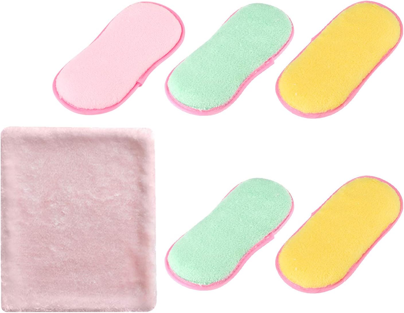 Antibacterial Kitchen Cleaning Scouring Sponge Pads Double Sided Scrubbing Washing Up Sponge Scourer Microfiber Dish Cleaning Pads Cloths Lint Free Dusters for Kitchen Bathroom Cookware, 6 in 1