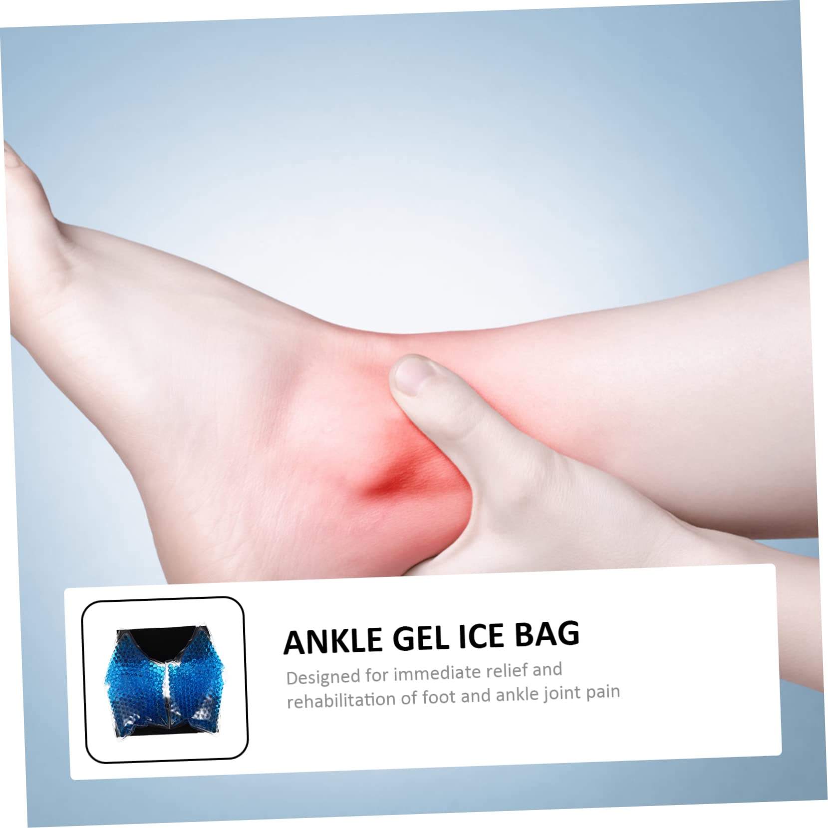 Borsa Ghiaccio per Caviglia e Piede in Gel Pvc Blu Riutilizzabile per Terapia Fredda e Calda Allevia Gonfiore per Infortuni e Riabilitazione