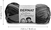 Vista 3 de Ovillo sólido Bernat Softee Chunky, Acrílico, Rojo Berry, Paquete de 1
