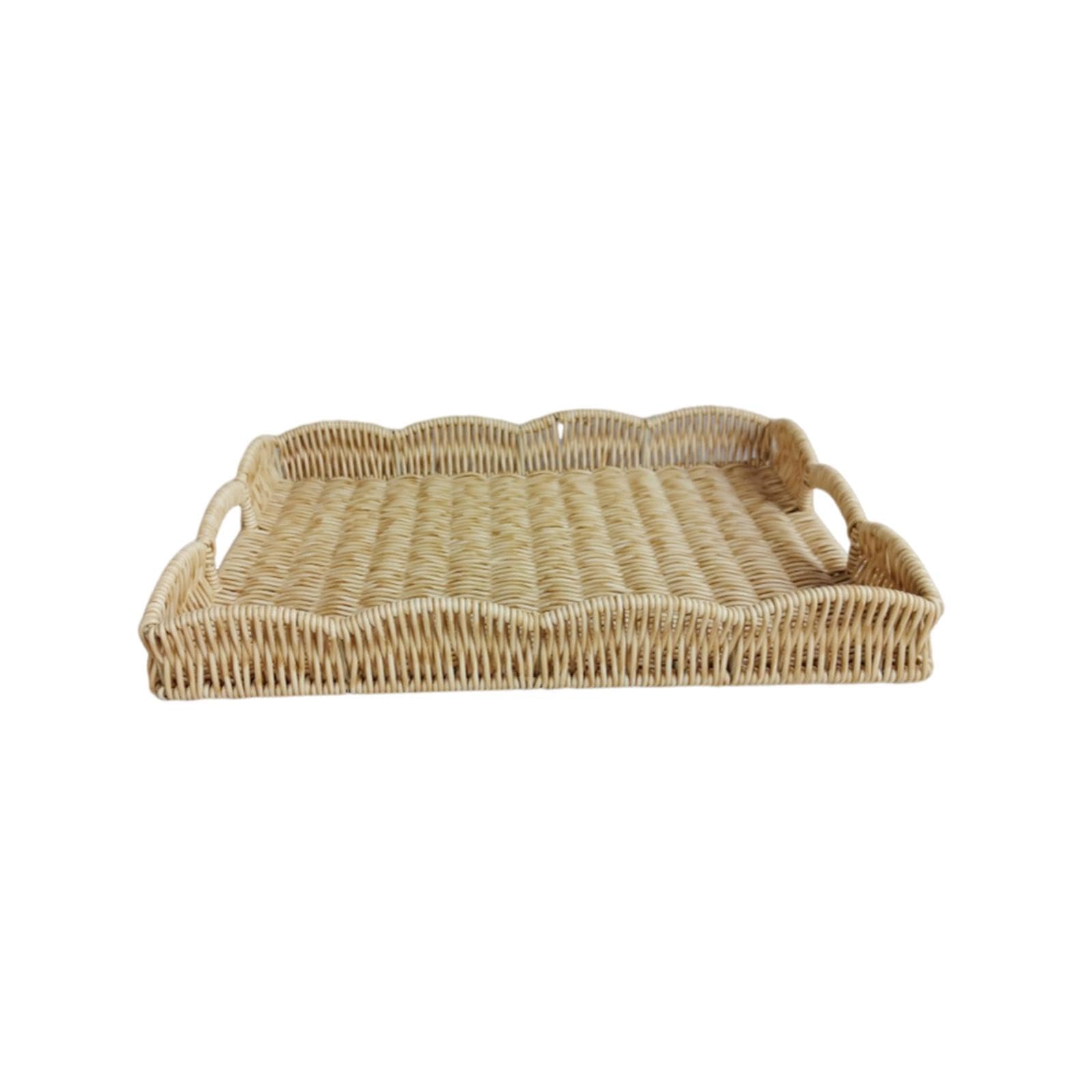 Corbeille à Fruits Tressée Main - Polypropylène Imitation Rotin - 31x29x6,5 Cm - Pour Table Ou Déco - 5