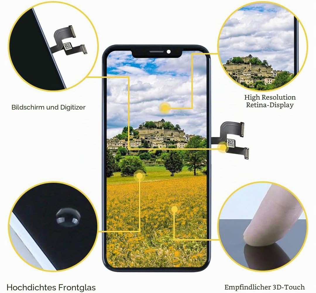 TOCOL Display Digitizer Reparaturkits für iPhone 12 Pro Max, LCD Bildschirm