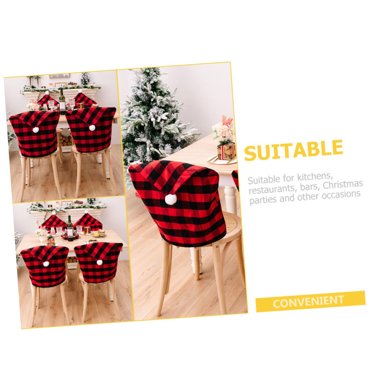 Cabilock 4 Pz Coprisedia Plaid Coprisedie Natalizie Coperture Natale Decorazioni a Nastro Ufficio Porta Decorazioni Decorative Per Cuscini Decorazione Arredamento Tessuto