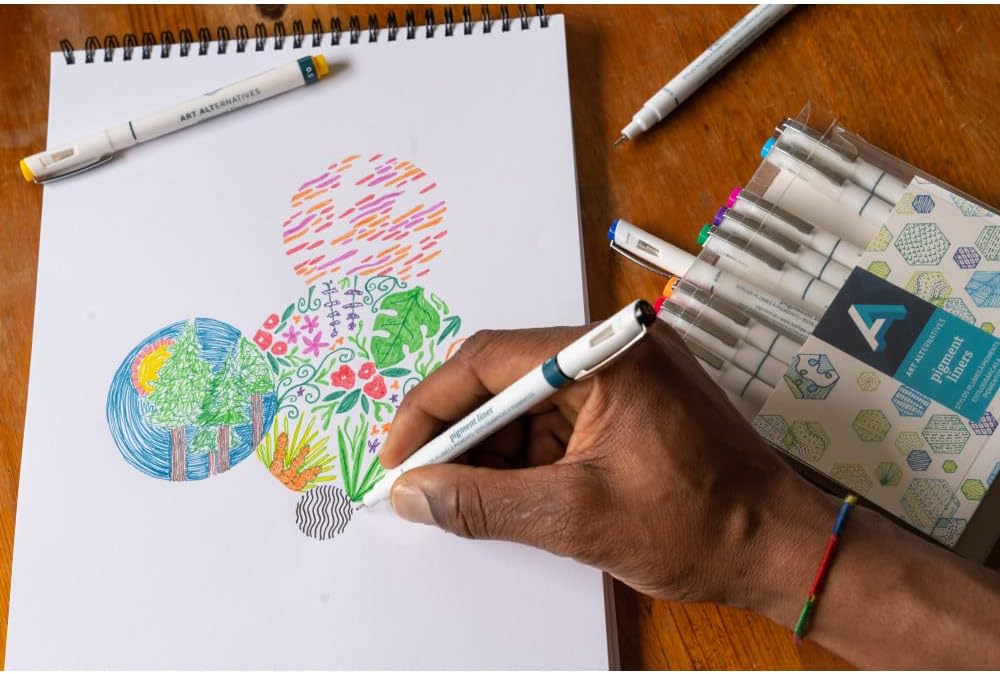 Art Alternatives Pigment Liner, 12-Pen Set