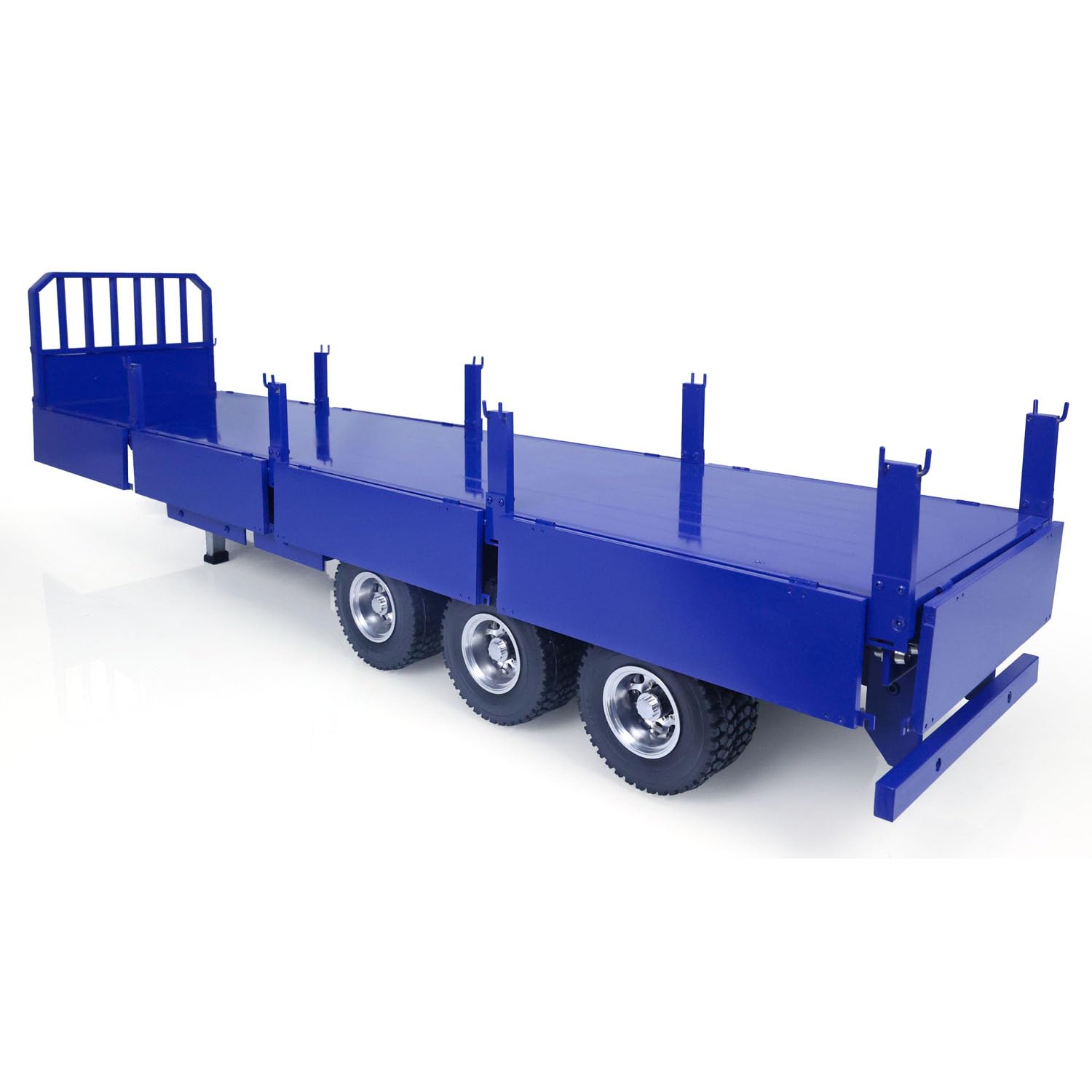 1/14 3-Axle Trailer Metal Low-Bed Trailers for RC Tractor Truck Dump Car Model for Adult Hobby