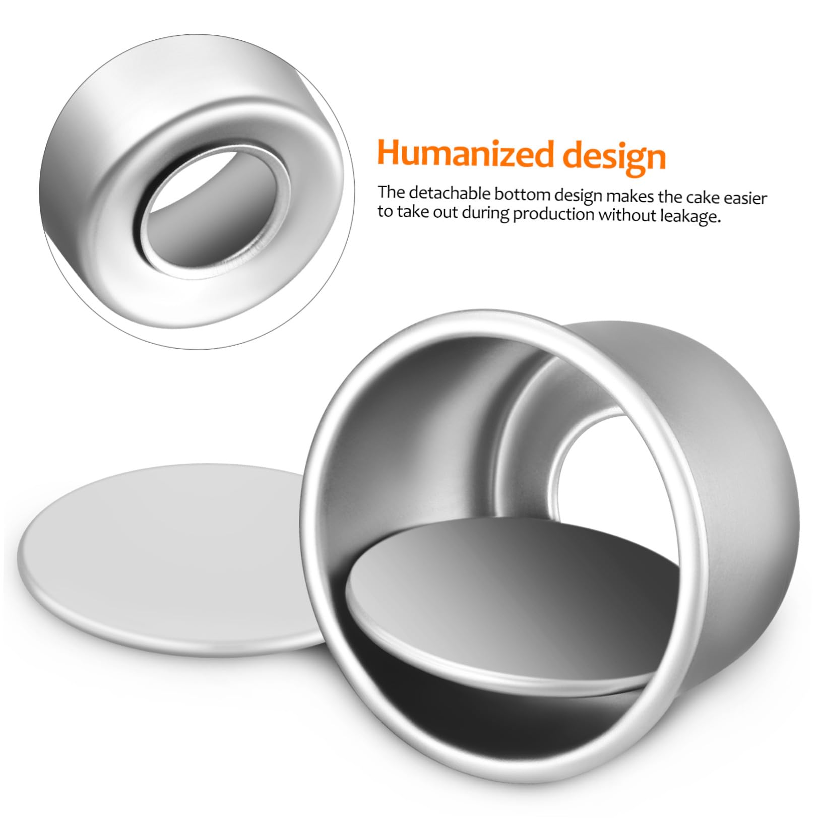 Moules à Gâteau Ronds et Répartit la Chaleur Uniformément Chauffe Rapidement avec Fond Amovible en Alliage D'aluminium Ensemble de 4 pour Fêtes et Réunions Entre Amis