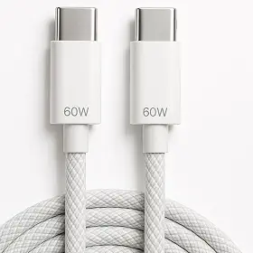Cabo USB-C 60W 2m Nylon Reforçado para iPhone 15/16/17 e Android