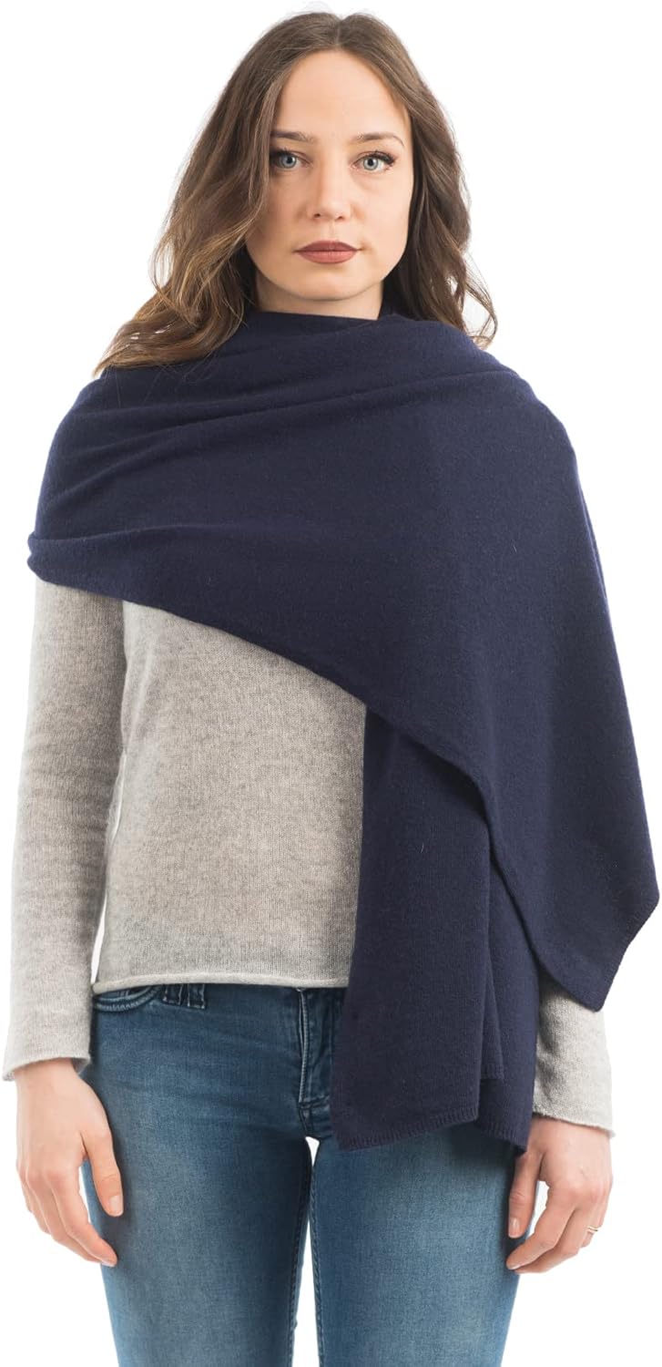 Dalle Piane Cashmere Women's Wool Cashmere Blend Stole - Soft Italian Shawl Wrap for Wedding and Evening - Made in Italy