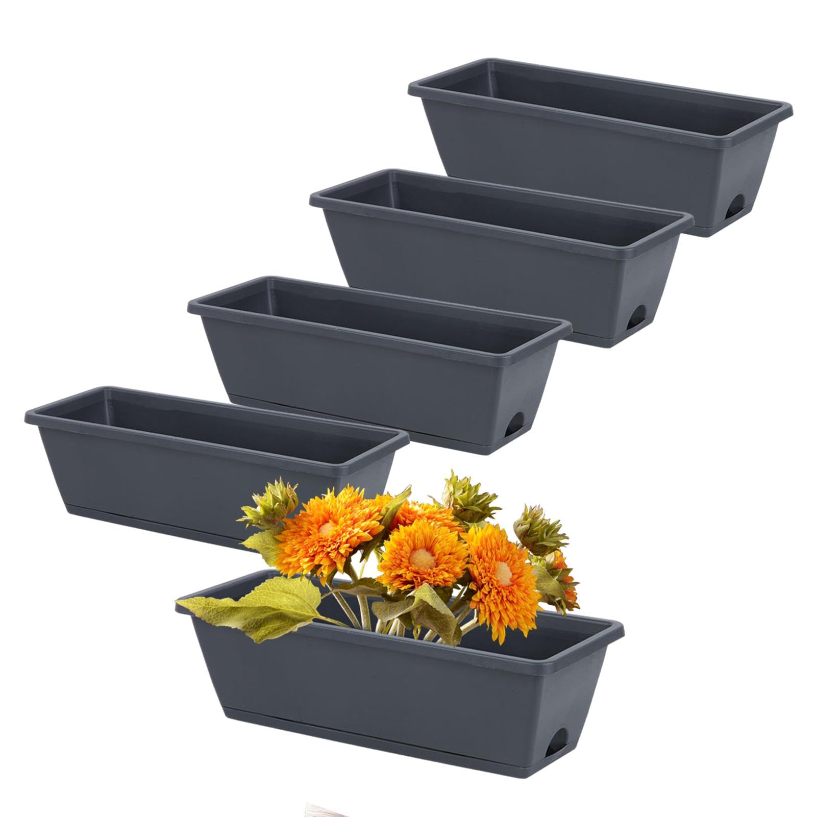 Pots de fleurs rectangulaires pour créer un potager de balcon sur vos fenêtres et terrasses