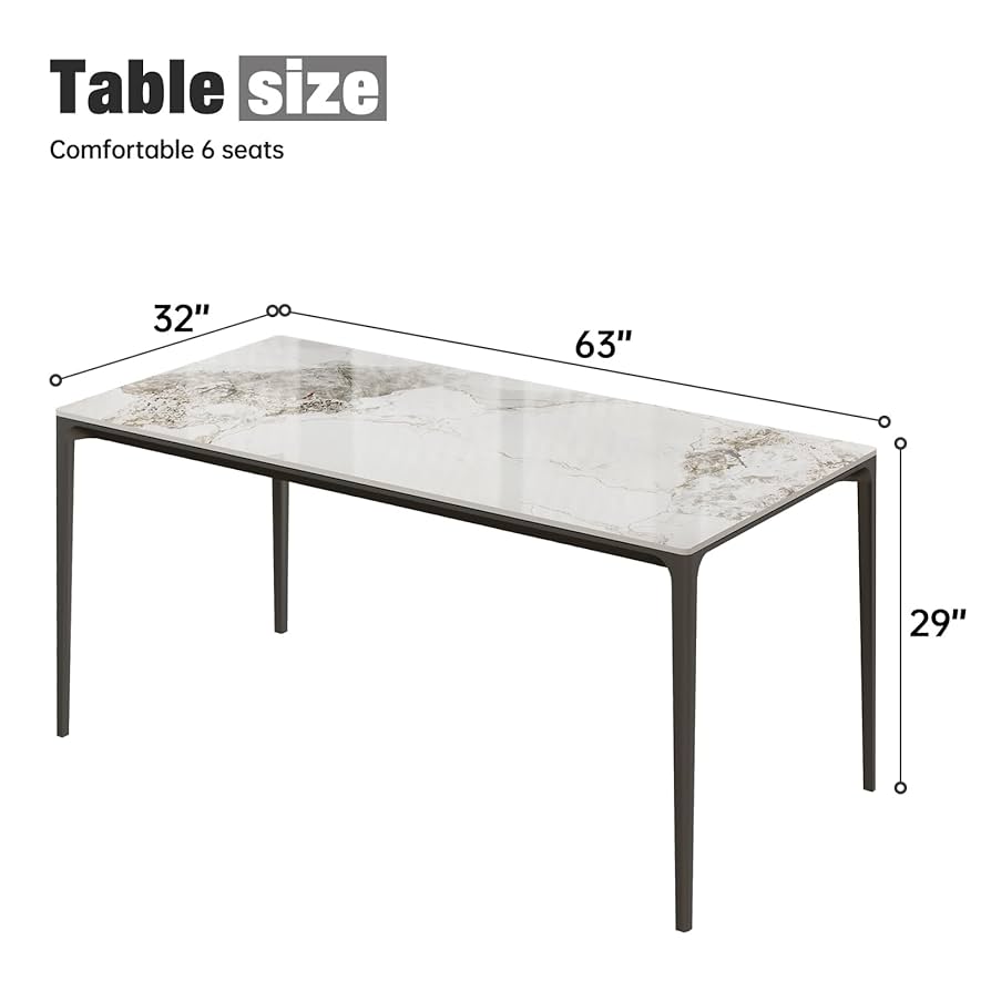 Amazon.com - ZL ZELing Dining Table,Mid Century White