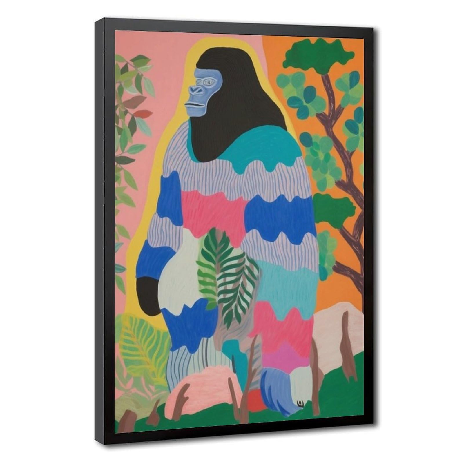 Bareronor Maximalist Gorilla Poster Canvas Poster Bedroom Decor Landscape Office Room Decor Gift 20" L X 30" W