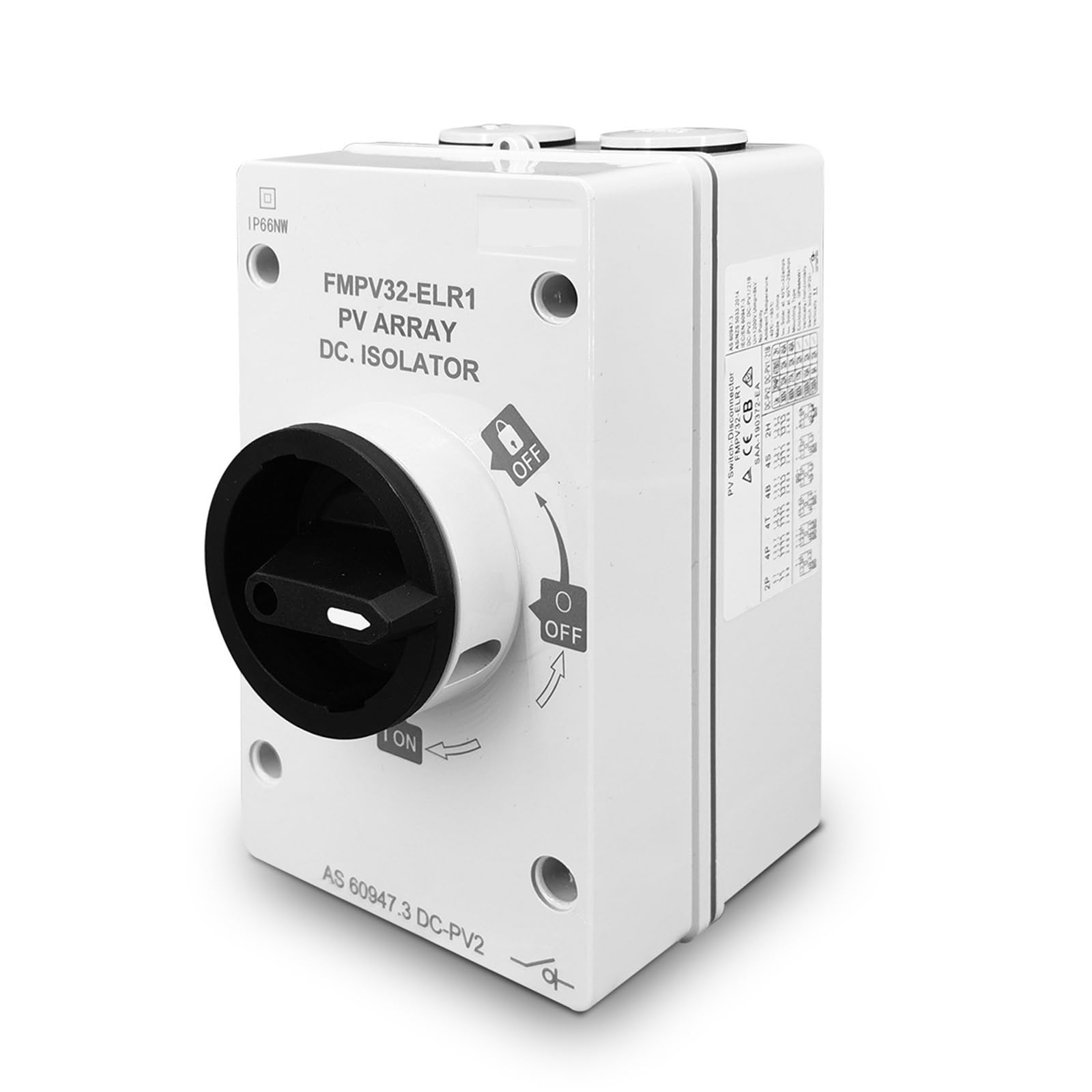 Isolatore PV DC 1200V 32A M25 Fori filettati Interruttore rotativo solare sezionatore fotovoltaico esterno 1 pz