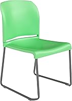 Vista 12 de Flash Furniture Hercules Series - Silla apilable contorneada con respaldo completo, color azul de 880 libras, con base de trineo recubierto de polvo