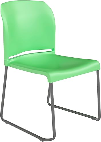 Miniatura 12 de Flash Furniture Hercules Series - Silla apilable contorneada con respaldo completo, color azul de 880 libras, con base de trineo recubierto de polvo