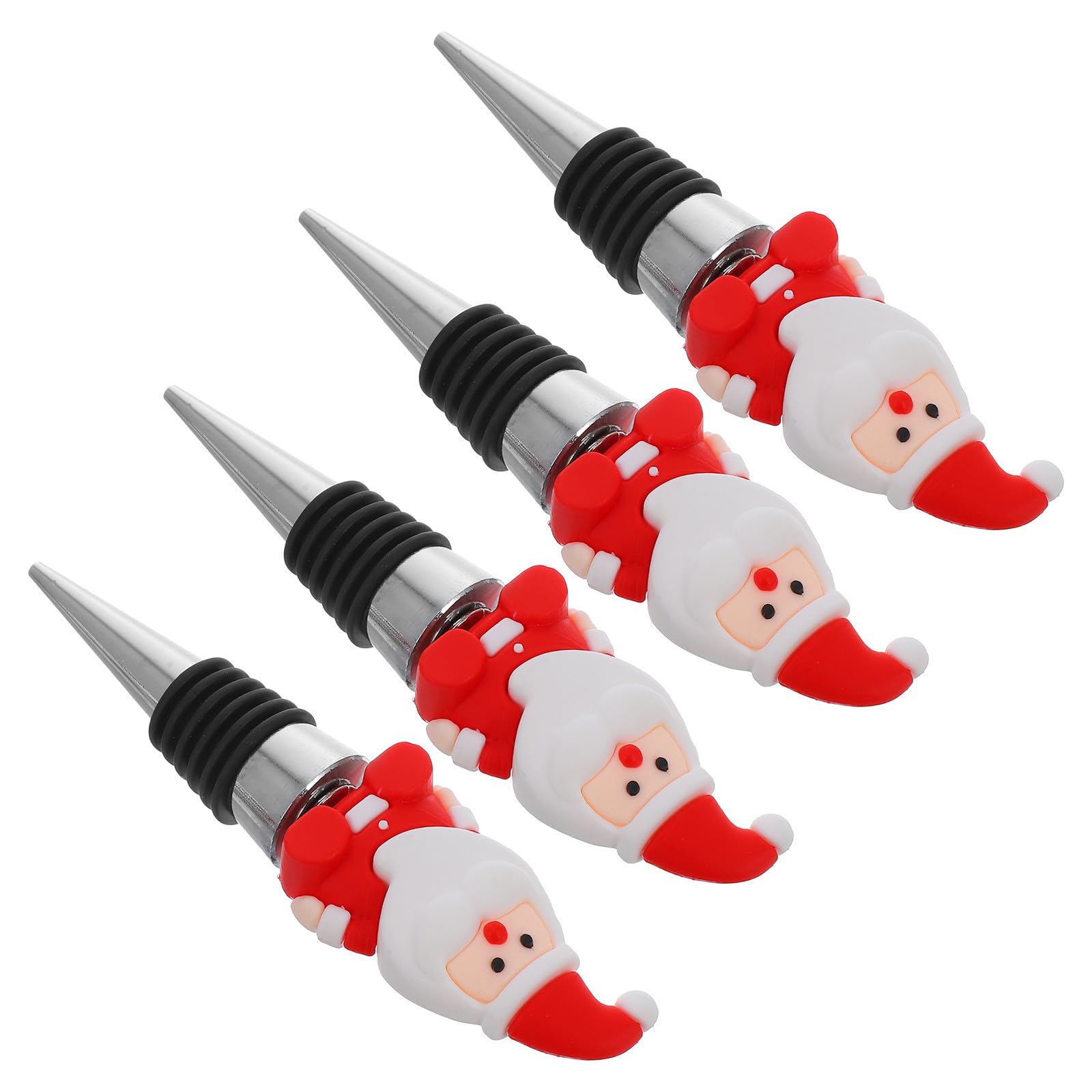 TOYANDONA 20 Piezas Tapón de Botella de Vino de Navidad Papá Noel | Pvc y Aleación de Aluminio, Sellado y Conservación del Aroma, para Fiesta Navideña y Obsequio