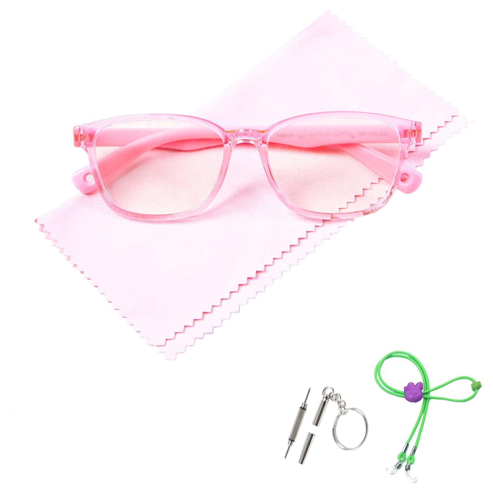 Blue Light Blocking Glasses for Kids,Children's Computer Glasses for Age 4-13,Unbreakable Frame Anti-Blue Ray Glasses With Case,Anti UV400 & Eyestrain