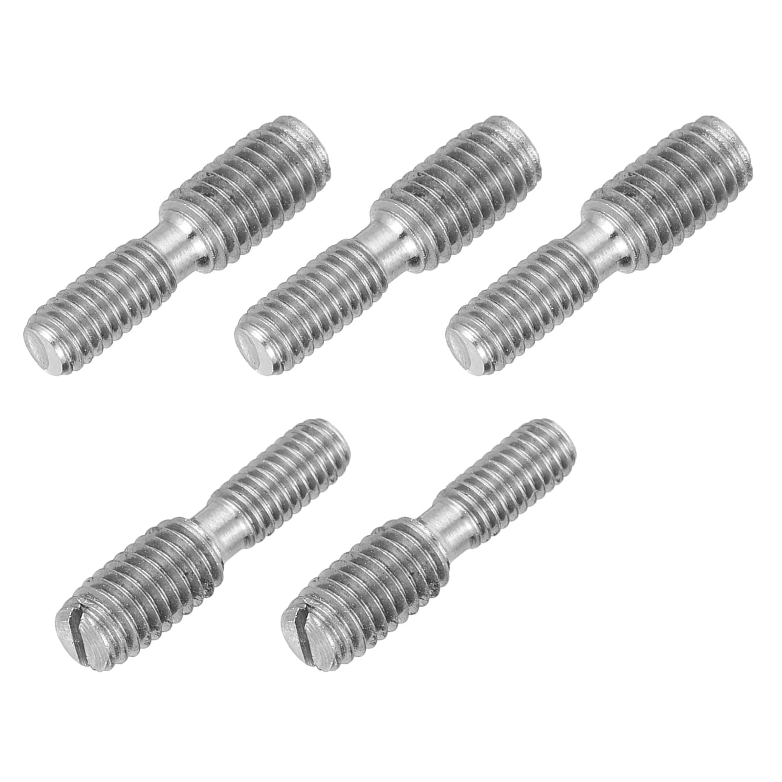 PATIKIL M4x10 to M5x10 Double End Threaded Stud Screw Bolt, 10 Pack Slotted Head 304 Stainless Steel Rod Bolts Thread Reducer Adapter for Furniture Fastener, 20mm Long