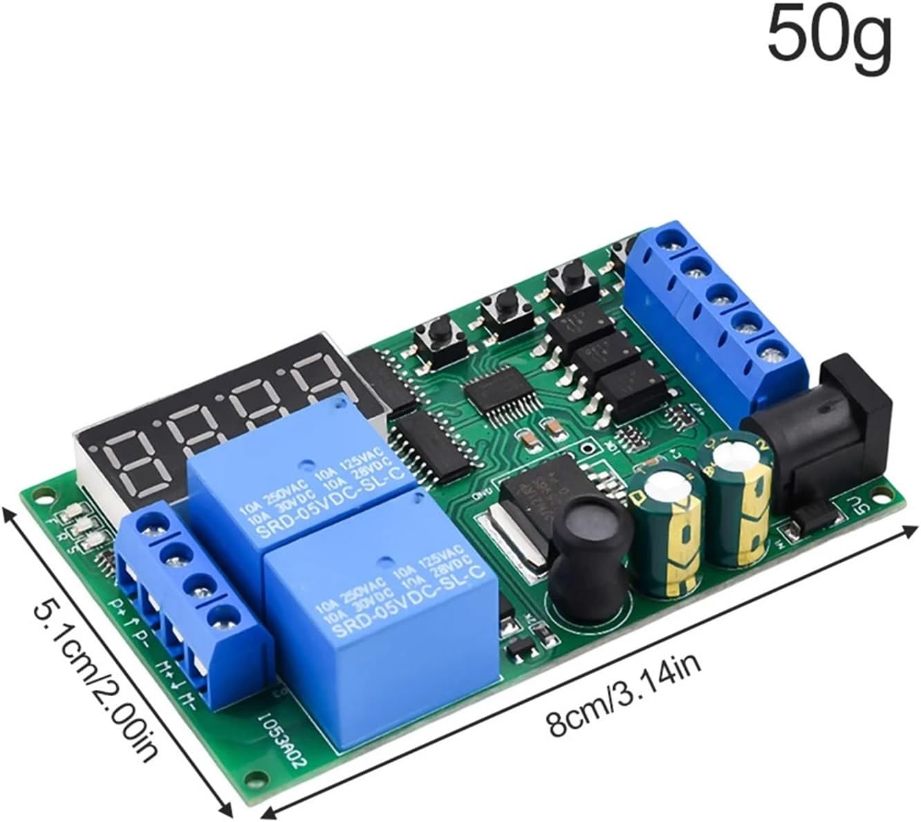 IO53A02 DC 5-24V Cycle Delay Relay Module 0.1s-999min Adjustable Time Control Switch Motor Forward Reverse Controller Time Relay