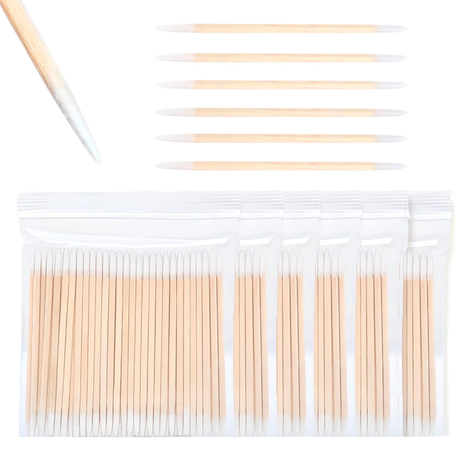 600PCS Pointed Tip Cotton Swabs Double-end Precision Tip Cotton Swabs Microblading Cotton Swab for Makeup Nail Polish Remover
