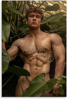 Gay Sexy Large Penis Poster Muscle Men Wall Art (25) Canvas Painting for Living Room Bedroom Decor 12x18inch(30x45cm) Unframe-style