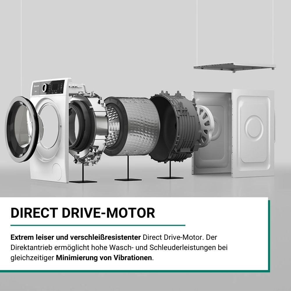 Bauknecht Waschmaschine 8kg 1400 U/min B6R 88 SILENCE DE Weiß EEK A-20% Dampftechnologie ZEN-Motor