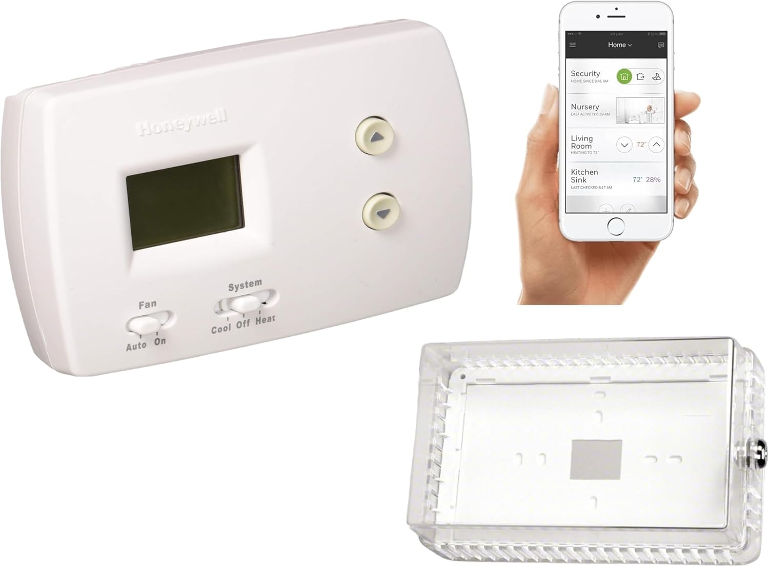 Honeywell TH3110D1008 Pro Non-Programmable Digital Thermostat, 1 Pack, (with Thermostat Cover) Honeywell TH3110D1008 Pro Non-Programmable Digital Thermostat, 1 Pack, (with Thermostat Cover)
