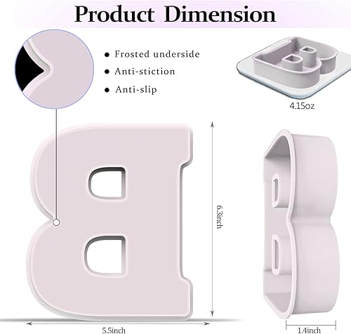 Miniatura 3 de Molde de resina, moldes de silicona 3D de letra B grande para fundición de resina epoxi, moldes del alfabeto de silicona para resina para arte,