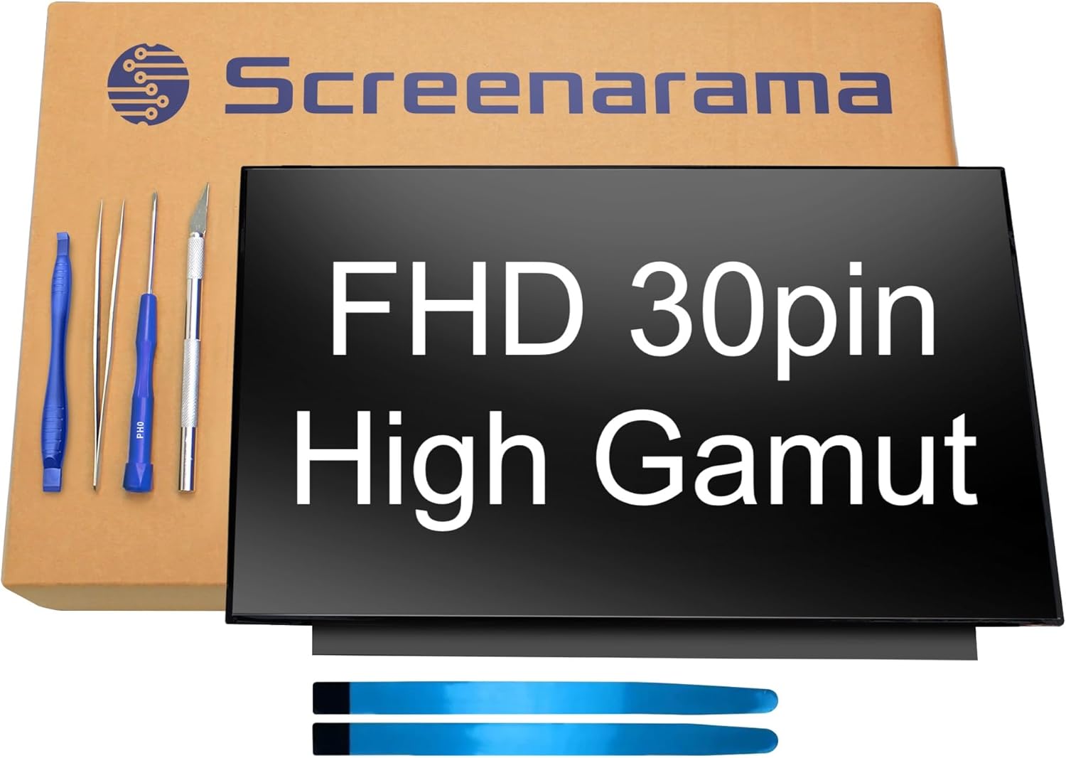 SCREENARAMA New Screen Replacement for N140HCG-GQ2 (High Gamut 72% NTSC FHD IPS 30pin Non-Touch) LCD LED Display with Tools and Tape