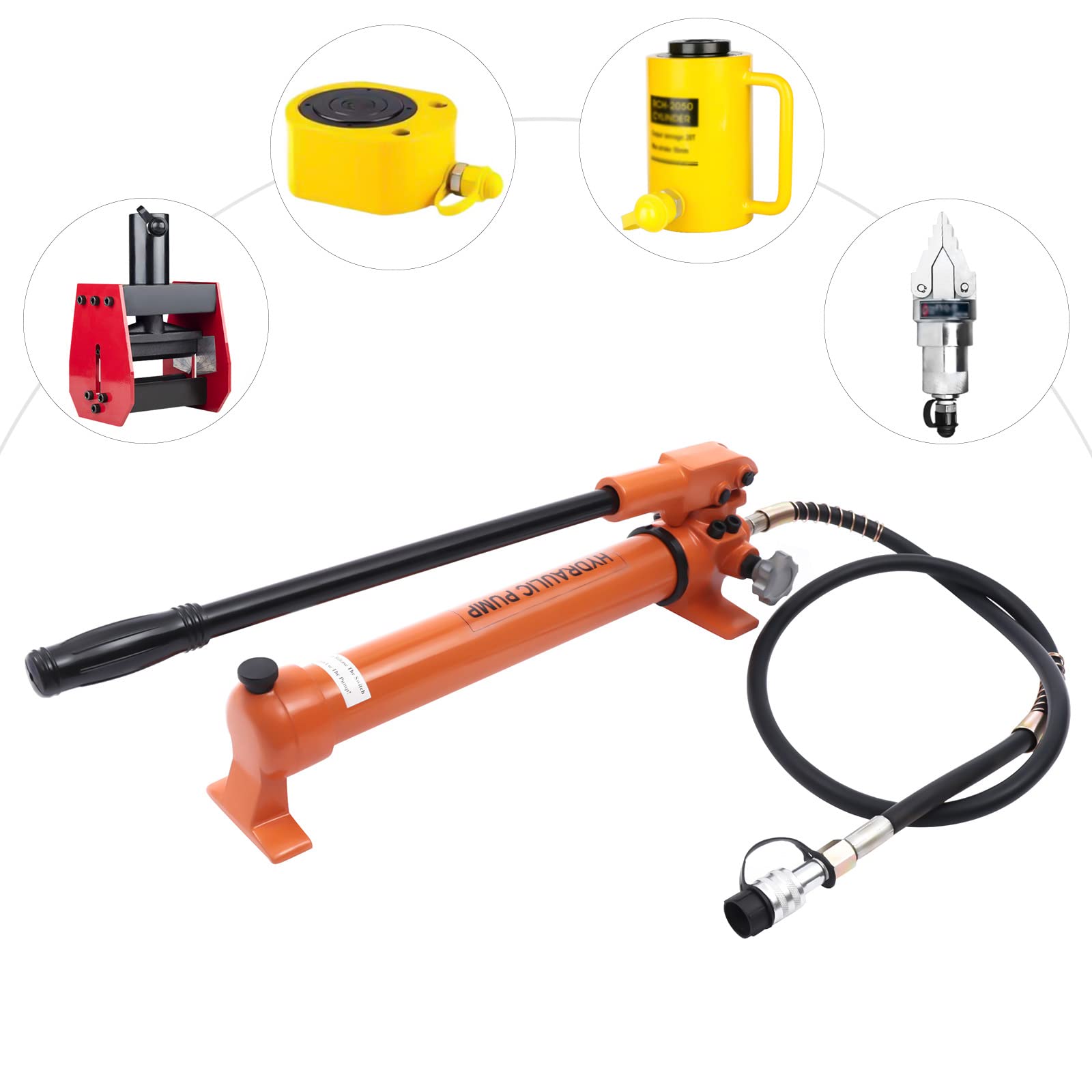 Pompa idraulica manuale 900 cc Pompa idraulica Set 60 ~ 70 Mpa tubo 180 cm Collegamento rapido ZG3/8" commutazione automatica tra alta e bassa pressione pompa idraulica manuale pompe a mano