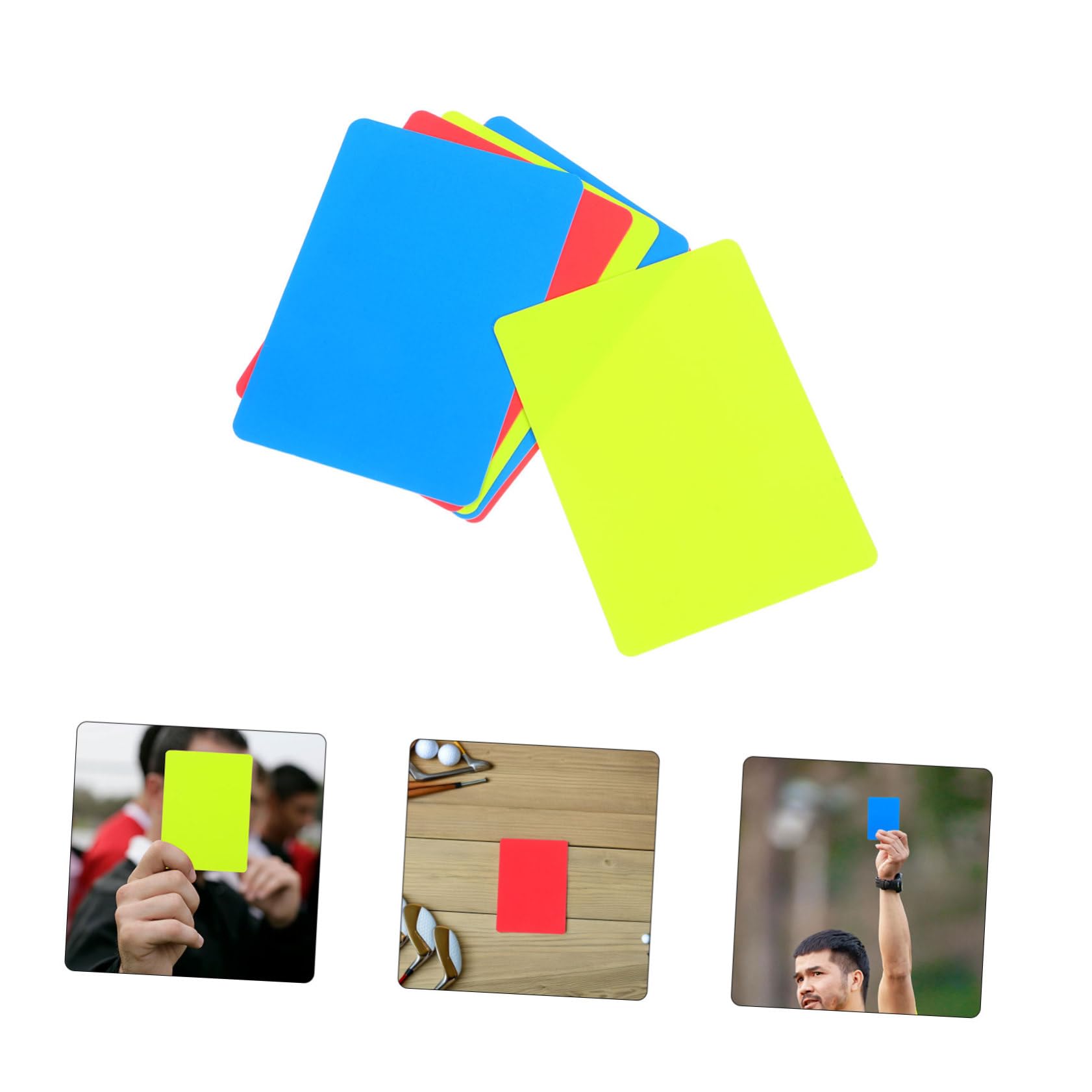 SUPVOX Juego De 6 Tarjetas De Árbitro Profesional De Fútbol En PVC con Colores Rojo Amarillo Y Azul para Penalizaciones Oficiales Y Competición Deportiva