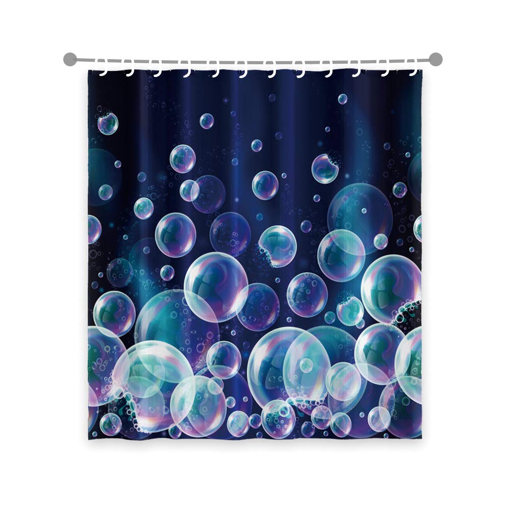 OERJU 72x84inch Colorful Bubbles Shower Curtain Dreamy Beautiful Geometric Circle Big Small Modern Art Girly Bathroom Decor Waterproof Fabric Bathtub