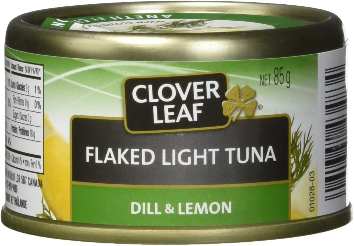 Clover Leaf Flaked Light Tuna Dill & Lemon 85g, 24 Count Canned Tuna Flavoured Tuna