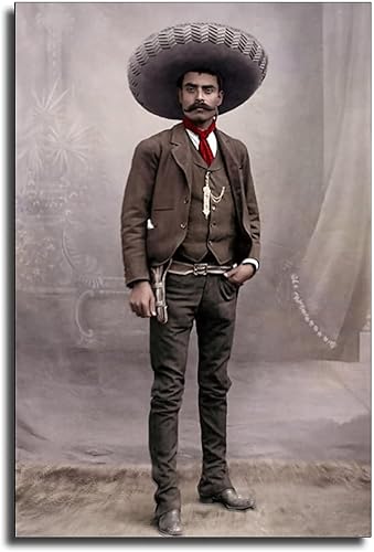 Zbin Emiliano Zapata - Póster decorativo para pared con retrato a color, para decoración del hogar, para sala de estar, dormitorio, 16 x 24
