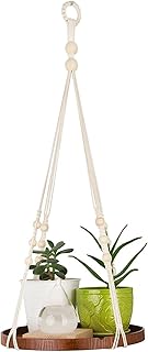 TIMEYARD Macrame Plant Hanger - Indoor Hanging Planter Shelf - Decorative Flower Pot Holder - Boho Bohemian Home Decor, in Box, for Succulents, Cacti, Small Plants