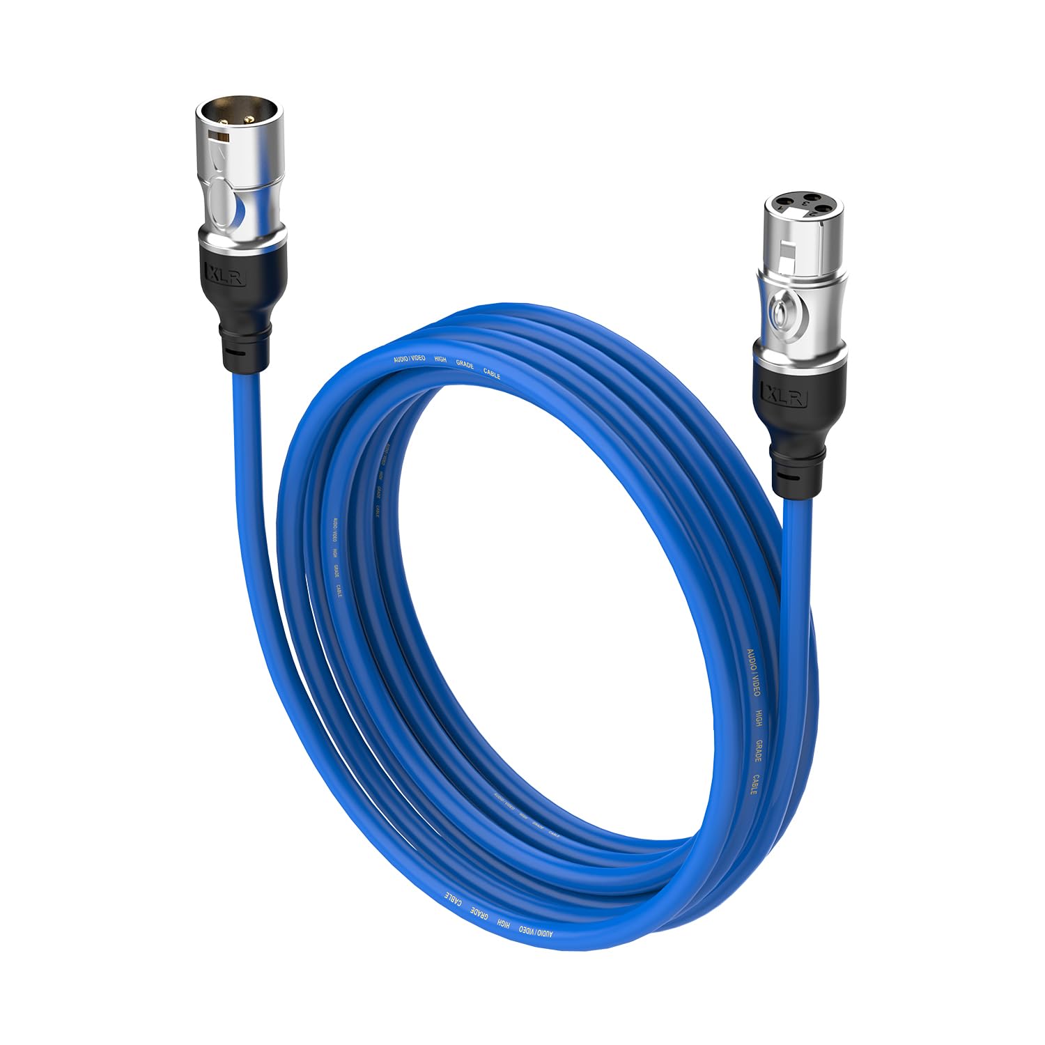 XLR 4,5 m Kabel, 4 Stück, Stecker auf Buchse, vergoldet, 3-polig, Mikrofonkabel für Aufnahmestudio, Lautsprecher, Heimpodecast, Aufnahmestudios