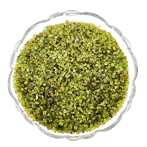 Image of Healing Crystal Chips for Vastu Natural Peridot Chips Stone 50 Gm Peridot Crystal Stone Chips Dust Raw Rough Stone for Reiki Healing Meditation