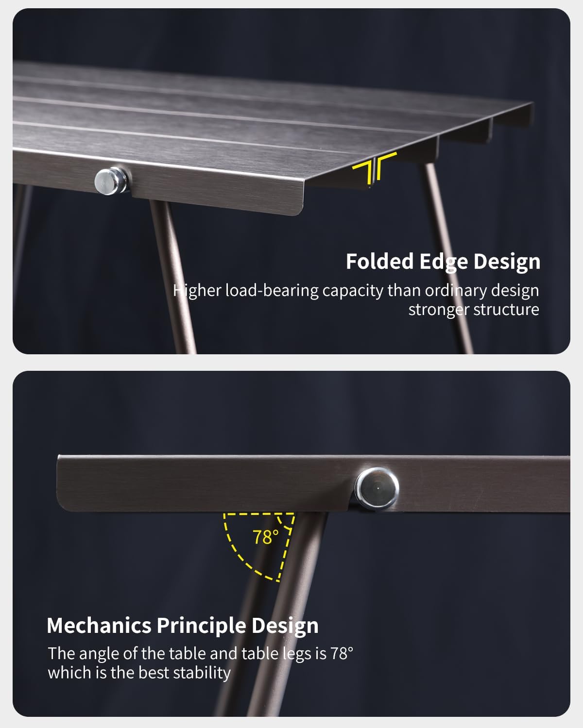 Flexifold Ultralight Aluminum Camping Table, Portable Folding Camping Table, Small Outdoor Side Table with Carry Bag for Outdoor Cooking, Picnic, Camp, Beach, Travel
